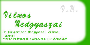 vilmos medgyaszai business card